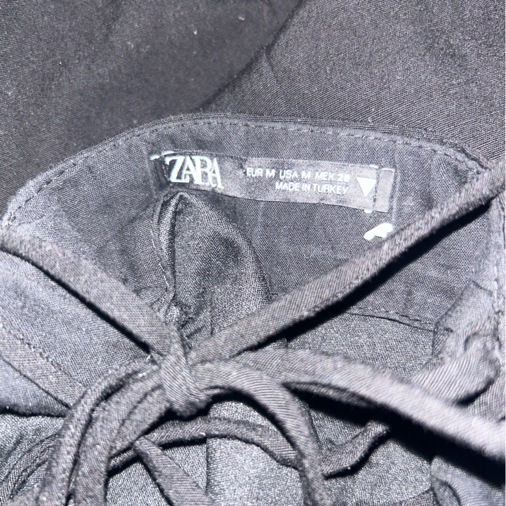 Zara Black Mini Dress with Puff Sleeves - Picture 4 of 4